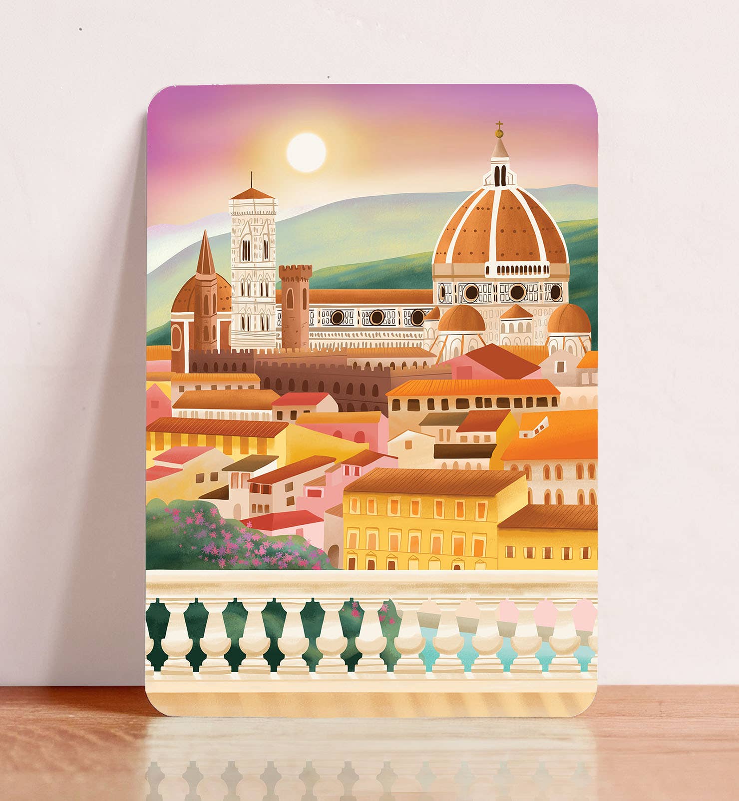 Kaart Florence Italie Toscane reizen plaatsen | Kaart Aniet Illustration
